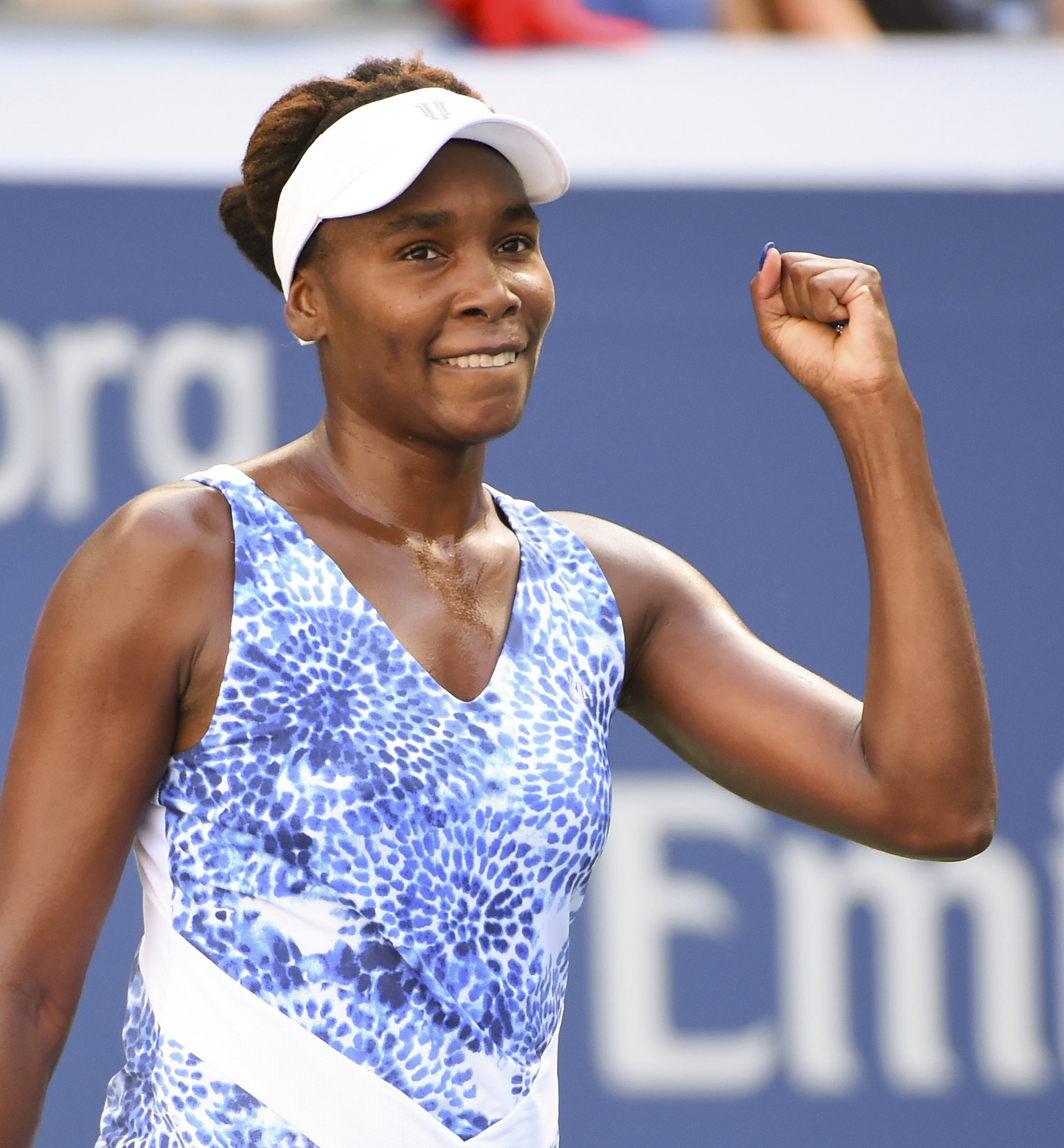 Sep 6, 2015; New York, NY, USA; Venus Williams of USA after beating Anett Kontaveit of Estonia on day seven of the 2015 U.S. Open tennis tournament at USTA Billie Jean King National Tennis Center. Mandatory Credit: Robert Deutsch-USA TODAY Sports