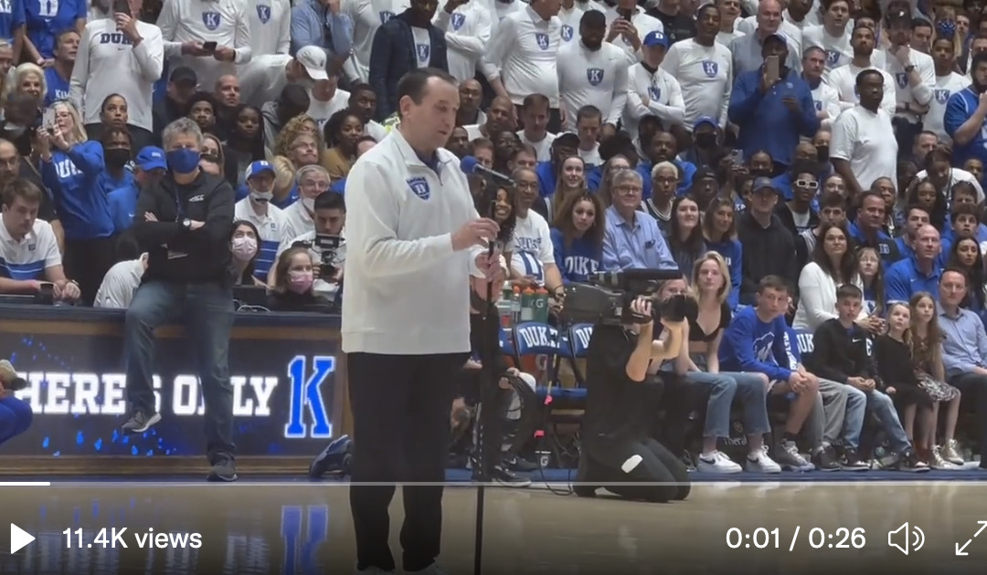 Duke's Coach K calls loss in final game at Cameron 'unacceptable,' but vows  'the season isn't over' | Zagsblog